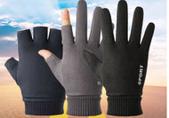 Warm gloves suede men's and women's velvet outdoor cycling and driving anti-slip autumn and winter gloves