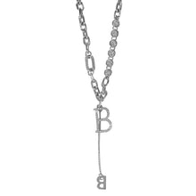 Load image into Gallery viewer, Light luxury letter pendant necklace sweater chain necklace temperament diamond B-shaped metal necklace jewelry
