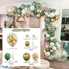 Cargar imagen en el visor de la galería, Party Balloons Set 119PCS green white
