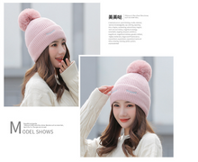 Load image into Gallery viewer, Hat winter fleece warm hat fresh style wool hat cuff knitted hat
