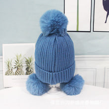 Load image into Gallery viewer, Autumn and winter new children&#39;s hat embroidery snowman cartoon wool hat boys and girls knitted hat plus velvet thick windproof hat
