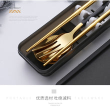 Load image into Gallery viewer, Spoon and Fork Chopsticks Cutlery Set Flatwear Set Stainless Steel 3in1
