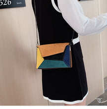 Load image into Gallery viewer, Frosted shoulder bag messenger bag fashion contrast color small square bag geometric colorful
