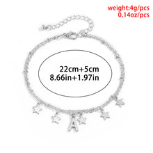Load image into Gallery viewer, Punk hip-hop tassel letter star anklet temperament hipster multi-element double-layer foot ornaments
