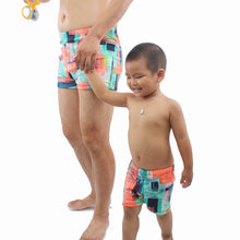 이미지를 갤러리 뷰어에 로드 , Men&#39;s Parent-Child Swimming Trunks Boys Swimming Trunks Adult Children&#39;s Boxer Shorts Quick Dry Swimsuit Dad Spa Swimwear
