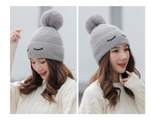 Load image into Gallery viewer, Hat winter fleece warm hat fresh style wool hat cuff knitted hat
