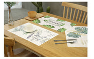 Plant printing  table mat insulation ins Nordic placemat  PVC mat
