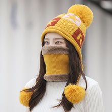 Tải hình ảnh vào trình xem Thư viện, Mũ len dệt kim hai mảnh mùa đông dành cho nữ đi xe đạp mùa đông và mũ len bảo vệ tai chống gió

