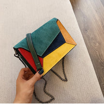 Load image into Gallery viewer, Frosted shoulder bag messenger bag fashion contrast color small square bag geometric colorful
