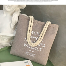Load image into Gallery viewer, Art canvas bag fresh women&#39;s hemp rope shoulder bag simple handbag
