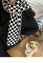 이미지를 갤러리 뷰어에 로드 , 겨울 캐시미어 체크 무늬 스카프 클래식 유니섹스
