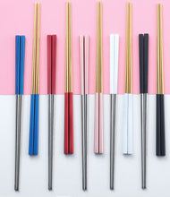 Load image into Gallery viewer, Chopsticks Cutlery Flawear Stainless Steel 1 pair Metal Chopstick
