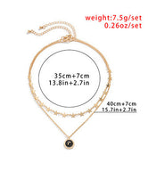Load image into Gallery viewer, Geometric metal fine chain necklace creative star and moon drop oil pendant all-match double necklace
