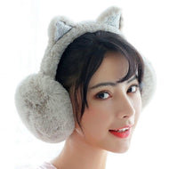 Foldable earmuffs warm cute  cartoon  plush earbags  antifreeze