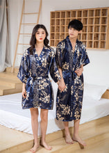 Load image into Gallery viewer, Couple Kimono Bathrobe Nightdress Imitation Silk
