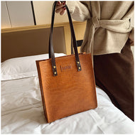 Crocodile pattern women's bag simple large capacity casual handbag shopping bag