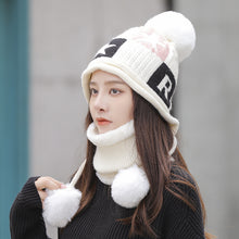 Load image into Gallery viewer, Women&#39;s winter  two-piece knitted warm hat star windproof ear protection wool hat
