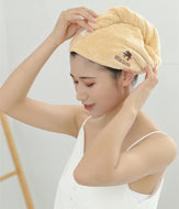 Coral velvet cartoon animal creative dry hair cap absorbent quick-drying shower cap dry hair towel wash hair wipe head towel wrap headscarf