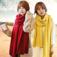 Scarf women's winter knitted wool cashmere scarf shawl men's and women's solid color all-match scarf