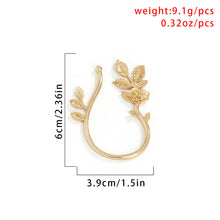 Load image into Gallery viewer, All-match geometric metal ear pierced ear clip Retro simple rose leaf ear hook
