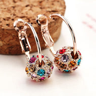 Fashion new women's lucky beads Austrian crystal earrings colorful balls exotic earrings