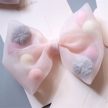 Load image into Gallery viewer, Children&#39;s hair accessories girls polka dot princess sweet bow net yarn hairpin
