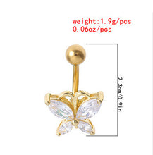 Load image into Gallery viewer, Fashion Butterfly Creative Body Jewelry Sexy Simple Geometric Handmade Micro-encrusted Rhinestone Navel Nails
