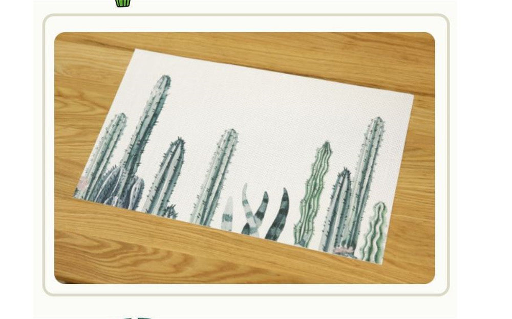Nouveau produit créatif plante impression tapis de table bande dessinée isolation de la maison ins napperon nordique tapis d'isolation en PVC Teslin