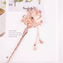Load image into Gallery viewer, Hairpin Simple Ancient Style Female  Hairpin Daily Hairpin Artifact Tassel Step Shaking Hairpin -flower
