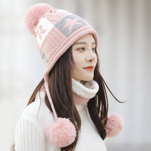 이미지를 갤러리 뷰어에 로드 , 겨울 사이클링 및 방풍 귀 보호 울 모자를위한 여성용 겨울 투피스 니트 따뜻한 모자
