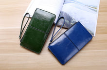 Load image into Gallery viewer, Ultra-thin large-capacity long multi-color soft leather wallet with zipper fashion clutch bag mobile phone bag
