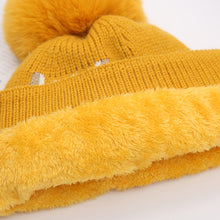 Charger l&#39;image dans la galerie, Chapeau chaud tricoté deux pièces d’hiver pour le cyclisme d’hiver et chapeau en laine de protection d’oreille coupe-vent

