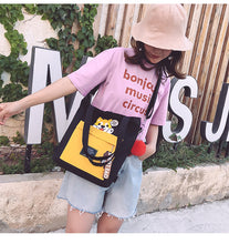 Load image into Gallery viewer, Fashion new cute messenger bag female Korean version trend shoulder bag student canvas bag shopping bag

