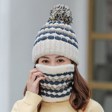 Charger l&#39;image dans la galerie, Chapeau chaud tricoté deux pièces d’hiver pour le cyclisme d’hiver et chapeau en laine de protection d’oreille coupe-vent
