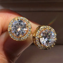 Load image into Gallery viewer, Round Diamond Stud Earrings Fashion Ladies Zircon Earrings Jewelry
