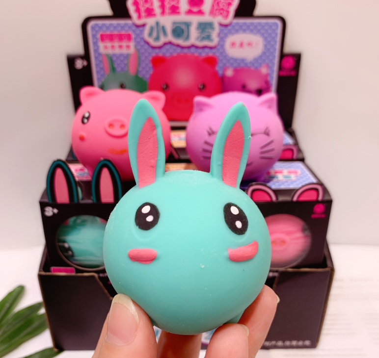 Squeezing toys Decompression toys simulation food play anymal rabbit cat pig