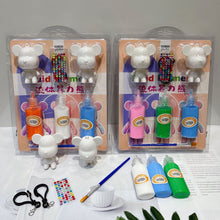 이미지를 갤러리 뷰어에 로드 , DIY Painting Bear Violent Bear Kit Set Fluid Painting Creative Handmade Doll Figurine Toys Gift
