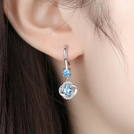 Personality trend earrings long earrings four-leaf clover super fairy ear hook women