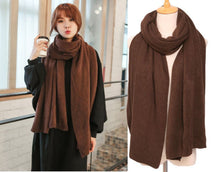 Load image into Gallery viewer, Scarf women&#39;s winter knitted wool cashmere scarf shawl men&#39;s and women&#39;s solid color all-match scarf

