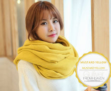 Load image into Gallery viewer, Scarf women&#39;s winter knitted wool cashmere scarf shawl men&#39;s and women&#39;s solid color all-match scarf
