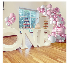 Charger l&#39;image dans la galerie, Party Balloons Set white pink princess style 107pcs

