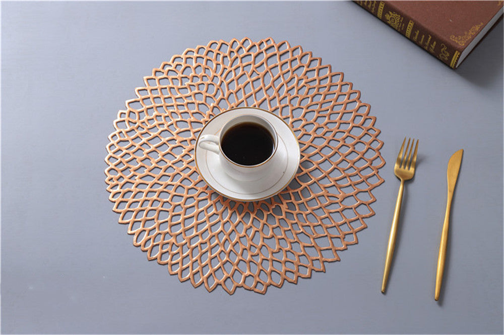 Creative hollow insulation pad anti-slip coffee cup mat environmentally pvc placemat
