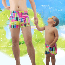 Load image into Gallery viewer, Men&#39;s Parent-Child Swimming Trunks Boys Swimming Trunks Adult Children&#39;s Boxer Shorts Quick Dry Swimsuit Dad Spa Swimwear
