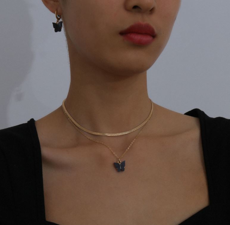 Collier porte-clés Éléments géométriques de mode créative avec colliers colliers pendentif serrure à clé rétro pour femmes