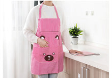 Charger l&#39;image dans la galerie, Kitchen cooking apron waterproof and oil-proof household apron home bear adult coverall work clothes  Material: Polyester
