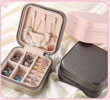 Load image into Gallery viewer, Portable jewelry storage box earrings earrings ring jewelry box zipper jewelry box pu leather
