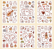 Load image into Gallery viewer, Cute Stickers Bunny Bear Funny  Sticker Emoji stickers Macbook stickers Decorative Tape
