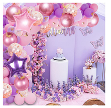 Charger l&#39;image dans la galerie, Party Balloons Set  pink purple princess birthday  style 129pcs
