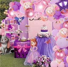 Charger l&#39;image dans la galerie, Party Balloons Set  pink purple princess birthday  style 129pcs
