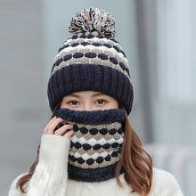 将图片加载到图库查看器，冬季两件式针织保暖帽，用于冬季自行车和防风防耳羊毛帽
